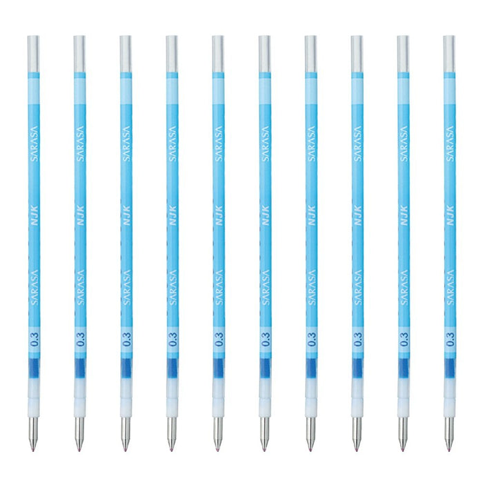 Zebra 10-Pack Prefeel Sarasa Light Blue Ballpoint Pen Refill 0.3mm Lead - Zebra-Kiichin - The #1 Place for Japanese Goods in Your Hand!