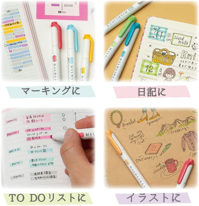Zebra 10-Color Mild Liner Highlighter Set Animal-Themed WKT7-AS-10C-Kiichin - The #1 Place for Japanese Goods in Your Hand!