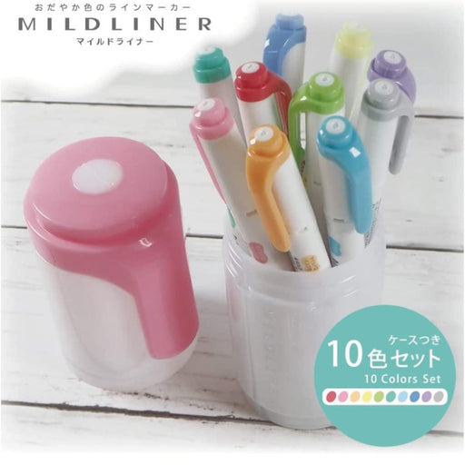 Zebra 10-Color Mild Liner Highlighter Set with Hard Case - Blue Green Wkt7-Hd-Bg-Az-Kiichin - The #1 Place for Japanese Goods in Your Hand!