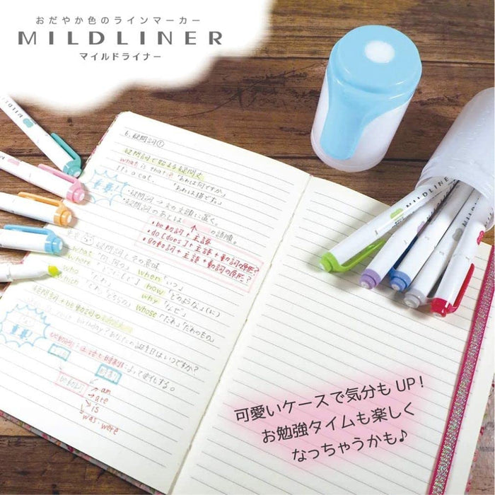 Zebra 10-Color Mild Liner Highlighter Set with Hard Case - Blue Green Wkt7-Hd-Bg-Az-Kiichin - The #1 Place for Japanese Goods in Your Hand!