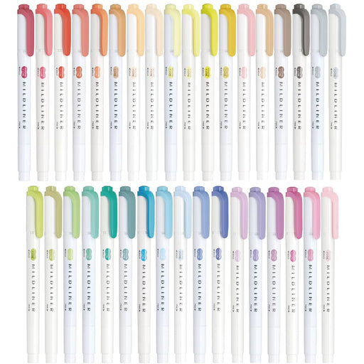 Zebra Mild Liner Highlighters Set of 35 Assorted Colors Wkt7-All35-Az Model-Kiichin - The #1 Place for Japanese Goods in Your Hand!