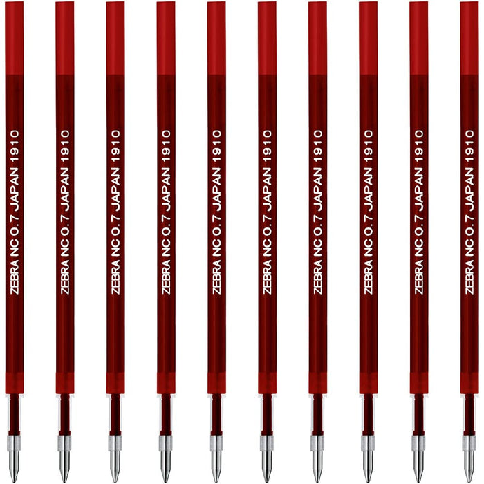 Zebra 10-Pack Red Oil-Based Ballpoint Pen Refills 0.7 Lead - B-RNC7-R-Kiichin - The #1 Place for Japanese Goods in Your Hand!