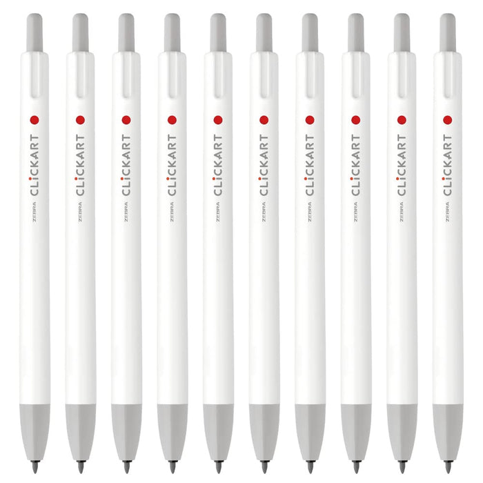 Zebra 10-Pack Water-Based Clickart Pens in Light Gray B-Wyss22-Lgr-Kiichin - The #1 Place for Japanese Goods in Your Hand!