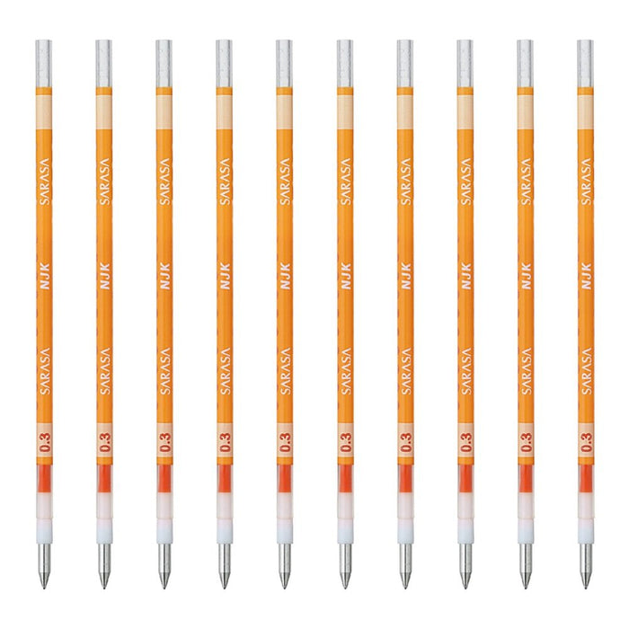 Zebra Ballpoint Pen Refill Prefeel Sarasa Orange Lead Njk-0.3 Pack of 10-Kiichin - The #1 Place for Japanese Goods in Your Hand!