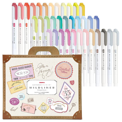 Zebra Highlighter Mild Liner 35-Color Set Gift Box Wkt7-35C-Kiichin - The #1 Place for Japanese Goods in Your Hand!