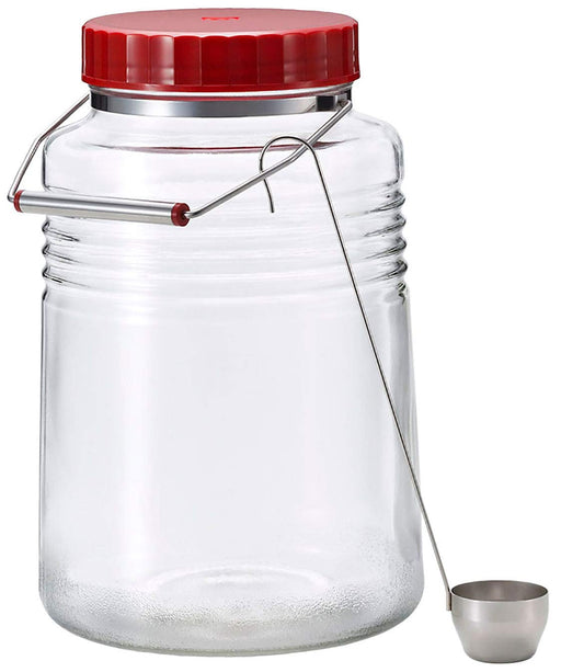 Aderia 4L Plum Bottle - Vintage Japanese Storage Jar with Ladle for Rice Wine, Fruit Sake, and Coffee Beans-Kiichin - The #1 Place for Japanese Goods in Your Hand!