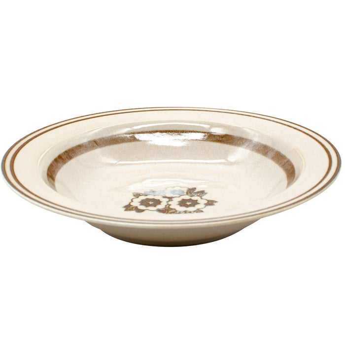 Aito Anyware Bowl Plate L 21cm Fleurage Brown Mino Ware 111043-Kiichin - The #1 Place for Japanese Goods in Your Hand!