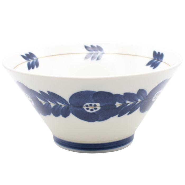 Aito Blossom Blossom Bowl Plate L 19cm Light Blue Navy Mino Ware 111004-Kiichin - The #1 Place for Japanese Goods in Your Hand!