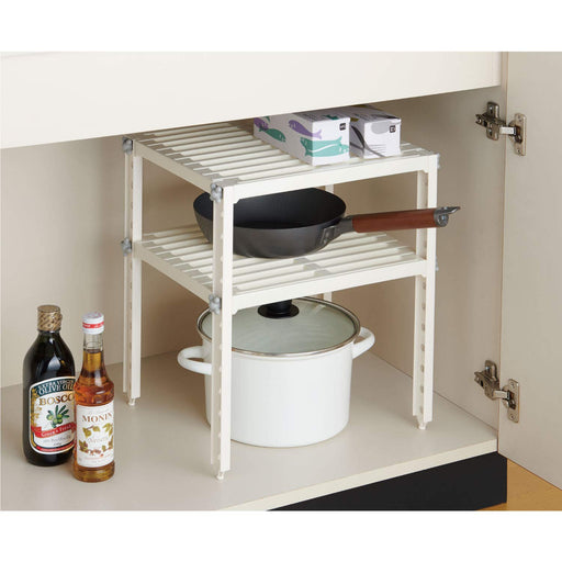 Belca 2-Tier Kitchen Storage Rack - White, 37X30X40Cm, Made In Japan-Kiichin - The #1 Place for Japanese Goods in Your Hand!