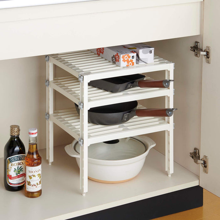 Belca 3 Tier Kitchen Storage Rack - 37X30X40Cm White PS-485-Kiichin - The #1 Place for Japanese Goods in Your Hand!