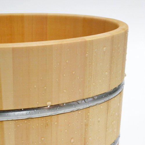 Daiwa Industry Hinoki Wood Bucket 24x10cm - Water Repellent, Mildew Resistant, Stainless Steel Hoop-Kiichin - The #1 Place for Japanese Goods in Your Hand!