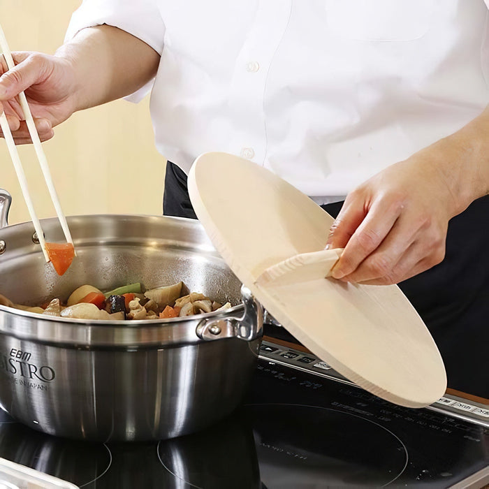 24cm EBm Wooden Lid - Enhance Your Kitchen with Quality and Style-Kiichin - The #1 Place for Japanese Goods in Your Hand!