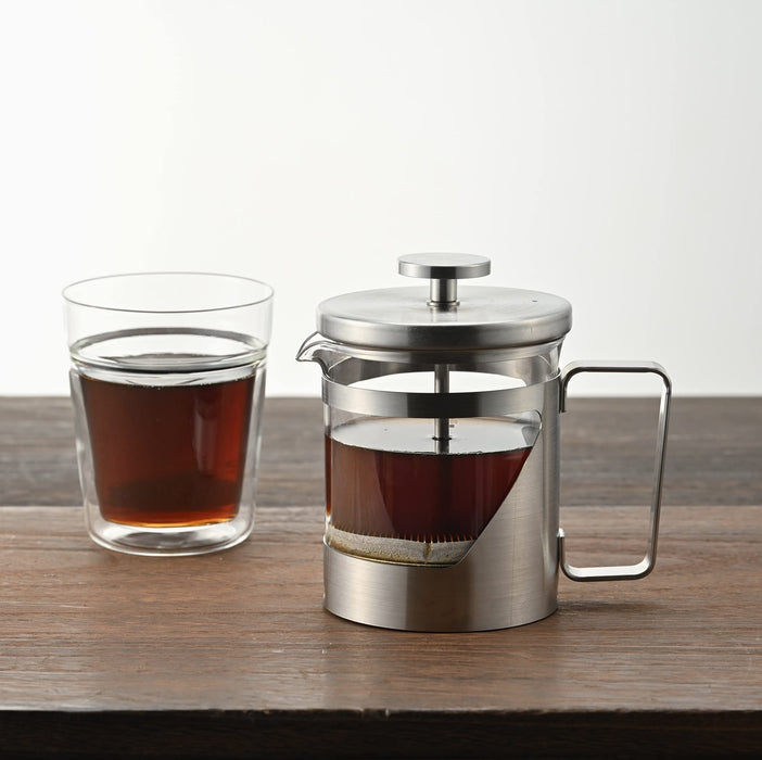 Hario 300ml Heat Resistant Coffee Press Stainless Steel THSV-2-HSV Hairline Silver-Kiichin - The #1 Place for Japanese Goods in Your Hand!