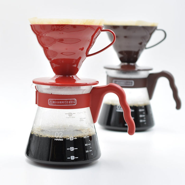 Hario V60 02 Coffee Drip Set 1-4 Cups Red VCSD-02R-Kiichin - The #1 Place for Japanese Goods in Your Hand!
