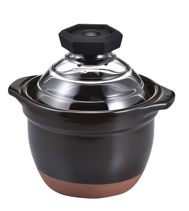 Hario Glass Rice Pot 1-2 Cups GNR-150-B Black Japan-Kiichin - The #1 Place for Japanese Goods in Your Hand!