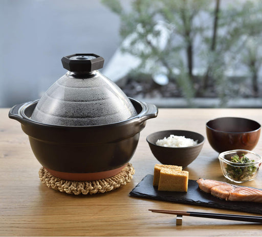 Hario Rice Pot 2-3 Cup GNR-200-B Glass Lid-Kiichin - The #1 Place for Japanese Goods in Your Hand!
