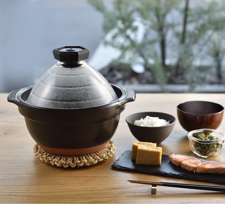Hario Rice Pot 2-3 Cup GNR-200-B Glass Lid-Kiichin - The #1 Place for Japanese Goods in Your Hand!