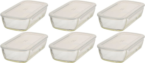 Hario Japan Buono Kitchen Kstl-90-Tw Glass Storage Containers (6-Pack) 900Ml Heat-Resistant Square Clear-Kiichin - The #1 Place for Japanese Goods in Your Hand!