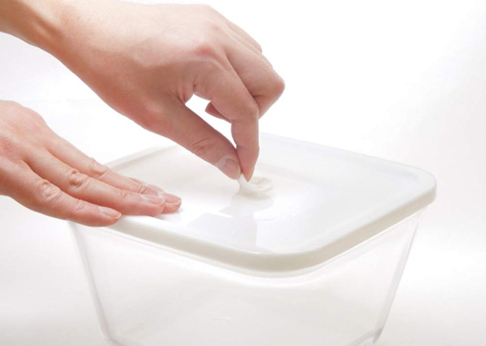 Iwaki Japan Glass Airtight Container - Heat Resistant, White, 1.5L-Kiichin - The #1 Place for Japanese Goods in Your Hand!