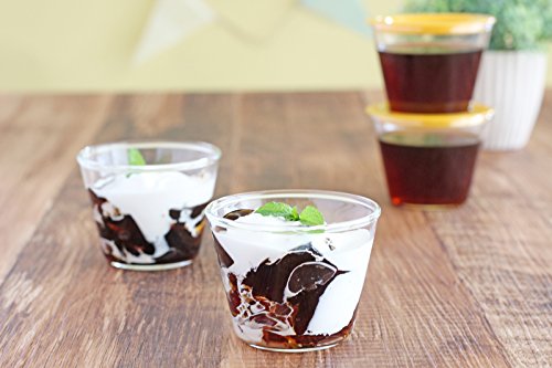 Iwaki Yellow Glass Pudding Cup Set with Lid Storage Container - 100ml-Kiichin - The #1 Place for Japanese Goods in Your Hand!