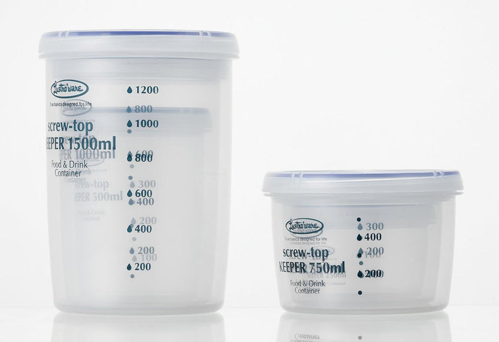 Iwasaki Industry B-2275Kn Japan Antibacterial Food Storage Container - Quick Open Close Screw Top 1000 Deep-Kiichin - The #1 Place for Japanese Goods in Your Hand!