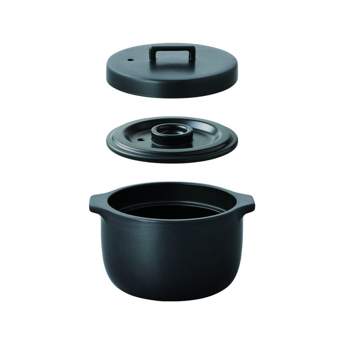 Kinto 25195 Kakomi Rice Cooker Clay Pot - 2 Cups, Black-Kiichin - The #1 Place for Japanese Goods in Your Hand!