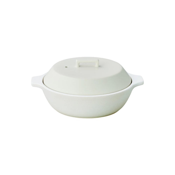 Kinto Kakomi Ih Clay Pot 1.2L White - Japanese Made 25190-Kiichin - The #1 Place for Japanese Goods in Your Hand!