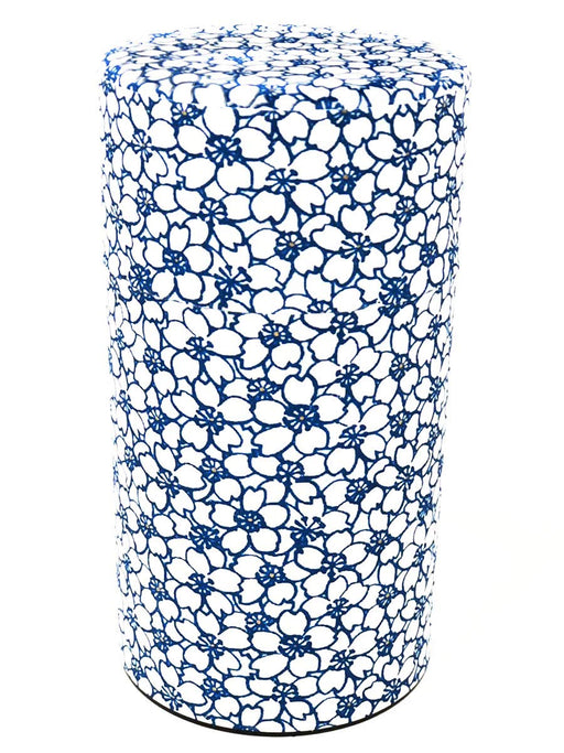 Kitsusako Yuzen Tea Can - Cherry Blossom Pattern | Tea Preservation | Container Pot (White 150G) | Made In Japan-Kiichin - The #1 Place for Japanese Goods in Your Hand!