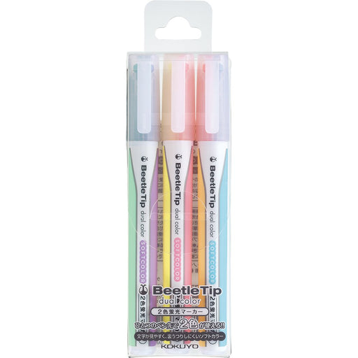 Kokuyo Dual Color Soft Color Fluorescent Pen Marker Set-Kiichin - The #1 Place for Japanese Goods in Your Hand!