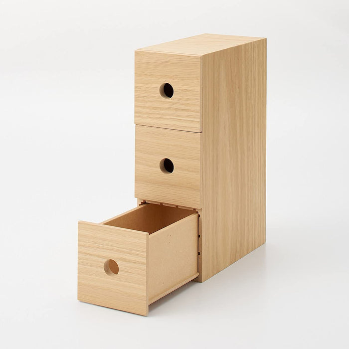 Compact 3 Tier Wooden Storage by Mujirushi Ryohin - 8.4X17X25.2Cm | 82603323-Kiichin - The #1 Place for Japanese Goods in Your Hand!