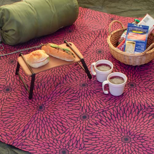 Musubi Furoshiki 100 Isa Pattern Chrysanthemum Purple 100Cm - Water Repellent Polyester-Kiichin - The #1 Place for Japanese Goods in Your Hand!