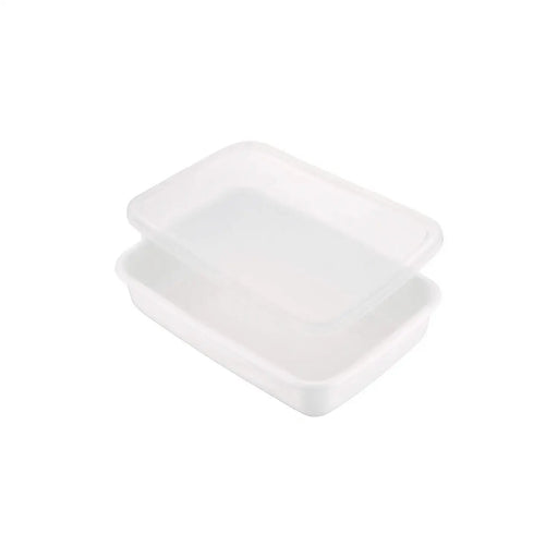 Noda Horo White Enamel Rectangle Shallow Food Containers - Medium Priority-Kiichin - The #1 Place for Japanese Goods in Your Hand!