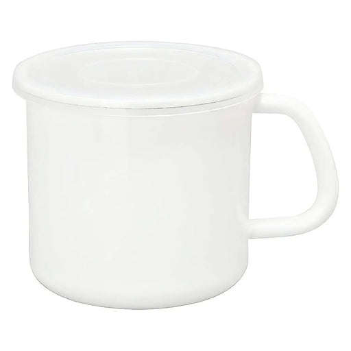 Noda Horo White Enamel Round Food Containers - Large Size with Handle and Lid-Kiichin - The #1 Place for Japanese Goods in Your Hand!