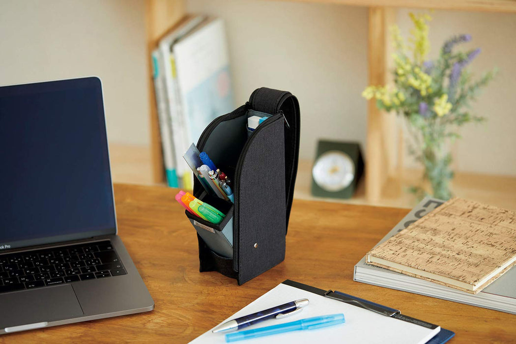 Reimei Fujii Pen and Pencil Case - Sleek Black - Japanese Made (Fy379B)-Kiichin - The #1 Place for Japanese Goods in Your Hand!