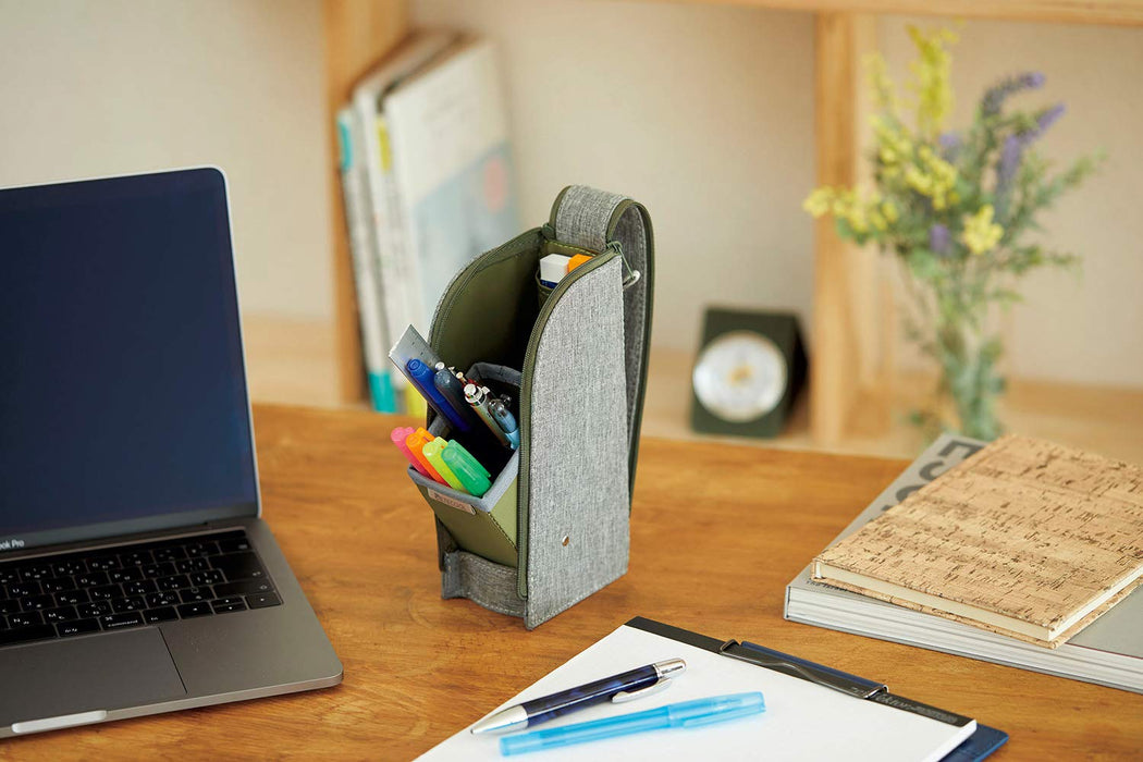 Reimei Fujii Gray Pen Case - Stylish and Functional Pencil Case-Kiichin - The #1 Place for Japanese Goods in Your Hand!