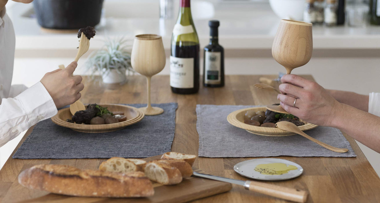 Riveret Japan Wine Glass Burgundy 380Ml Bamboo Dishwasher Safe White Rv-118W-Kiichin - The #1 Place for Japanese Goods in Your Hand!