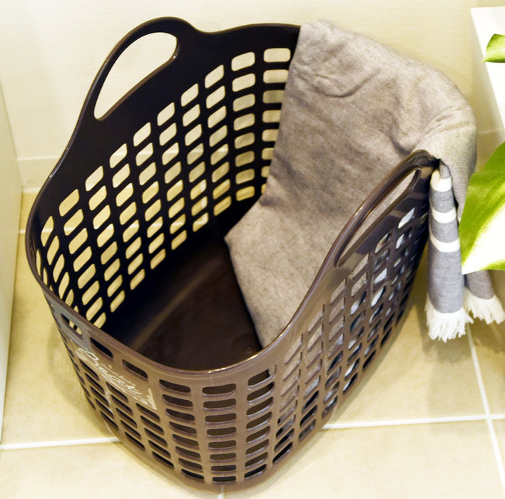 Sanko Plastic Laundry Basket No.1 - Brown, Made in Japan-Kiichin - The #1 Place for Japanese Goods in Your Hand!