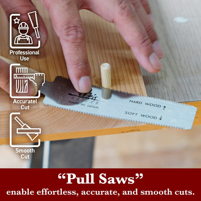 Suizan Craft Saw 120mm Double Edge Dowel Cutting & Pulling Saw for Woodworking-Kiichin - The #1 Place for Japanese Goods in Your Hand!