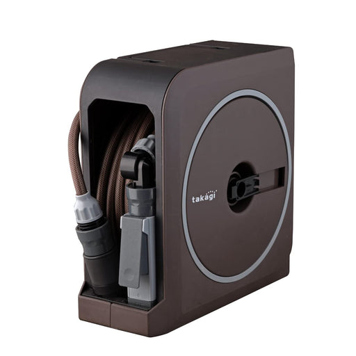 Takagi Nano Next 20M Brown Hose Reel - User-Friendly Garden Essential-Kiichin - The #1 Place for Japanese Goods in Your Hand!