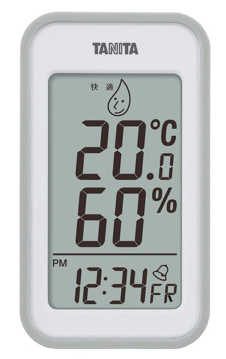 Tanita Japan Gray Digital Wall Clock with Thermo-Hygrometer, Calendar, and Alarm-Kiichin - The #1 Place for Japanese Goods in Your Hand!