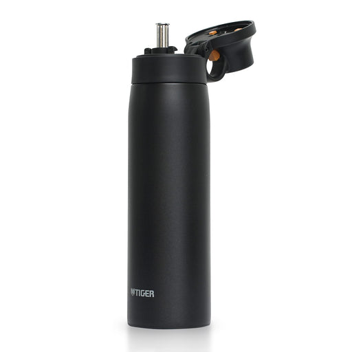 Tiger Thermos 500ml Matte Black Vacuum Insulated Bottle w/Straw Mug-Kiichin - The #1 Place for Japanese Goods in Your Hand!