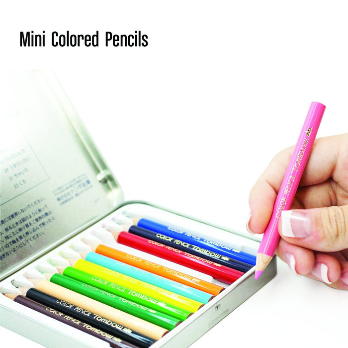 Tombow Japan Mini Colored Pencils Set with Sharpener - 12 Colors-Kiichin - The #1 Place for Japanese Goods in Your Hand!