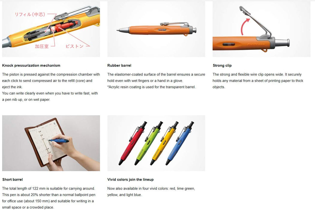 Tombow Japan Air Press 0.7 Full Black Ballpoint Pen-Kiichin - The #1 Place for Japanese Goods in Your Hand!