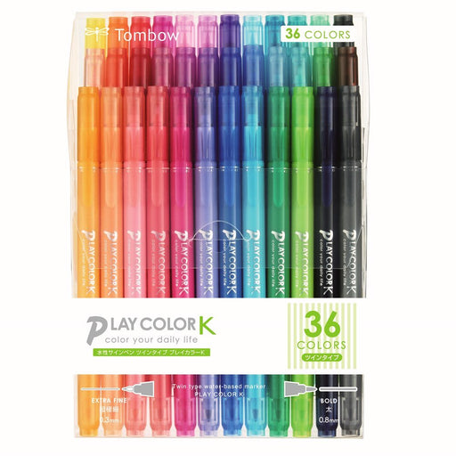 Tombow Japan Play Color K 36 Colors Felt-Tip Pen - Water-Based and User-Friendly-Kiichin - The #1 Place for Japanese Goods in Your Hand!