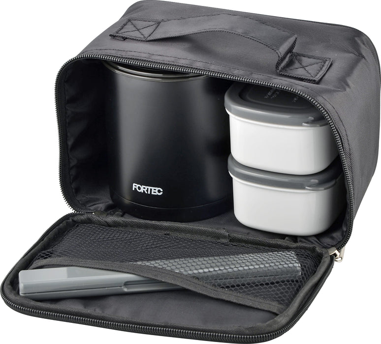 Japanese Wahei Freiz Bento Box - 840ml Black Slim Rice Container with Side Dish Containers, Chopsticks, and Thermal Fortec Lunch - FLR-5958-Kiichin - The #1 Place for Japanese Goods in Your Hand!