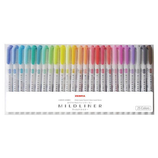 Zebra Mildliner 25 Color Set - User-Friendly Highlighters-Kiichin - The #1 Place for Japanese Goods in Your Hand!