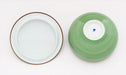 24to3 Nishitomi Ceramics Hasami Ware Green Glaze Cherry Blossom Tea Cup