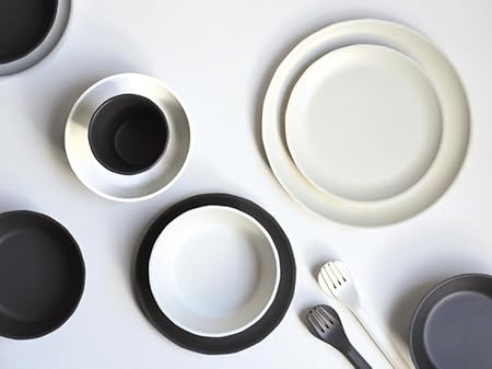 KINTO    Alfresco 250mm Black Plate Dishwasher Safe Outdoor Gift 20716