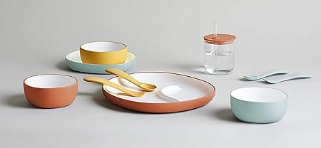 KINTO   Bonbo Kids Baby Plate 240x220mm Orange Microwave Dishwasher Safe