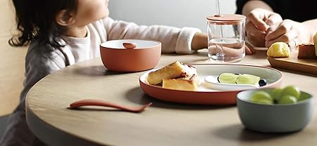 KINTO   Bonbo Kids Plate 240x220mm Blue Gray Microwave Dishwasher Safe